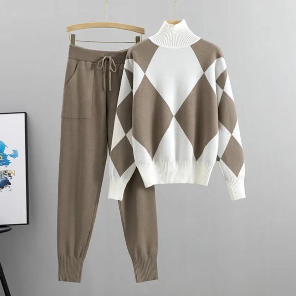 Claire™ - Gestricktes Karo-Pullover-Set Verkauf