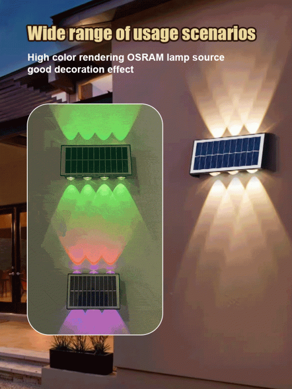 SunGlow™ - Solarbetriebene Wandleuchte Schn?ppchen