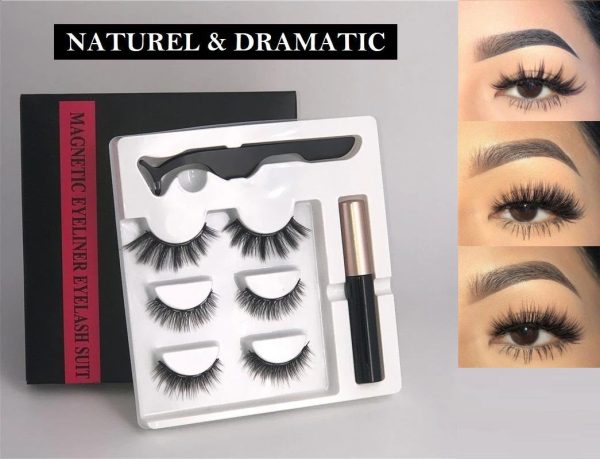 1+2  Gratis | Magnetische Wimpern™ 3 Paare mit Eyeliner Mode