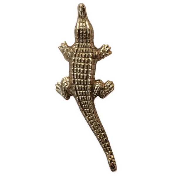 Chewy Crocodile Hook, Recycled brass, Handmade 20 x 7.5 x 4 cm Online – Bild 3