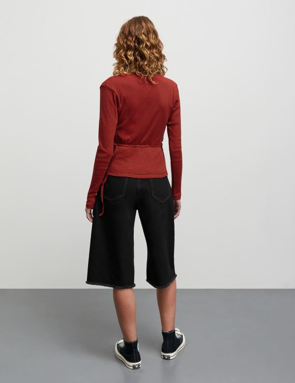 2x2 Cotton Stripe Susi LS Top, Fiery Red Black Rabatt – Bild 4