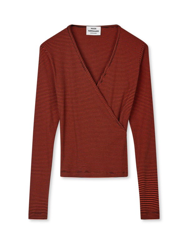 2x2 Cotton Stripe Susi LS Top, Fiery Red Black Rabatt – Bild 2