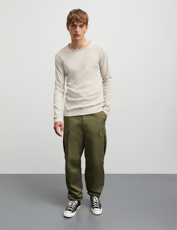 Duo Rib Tobias Tee LS, Trench Coat White Verkauf