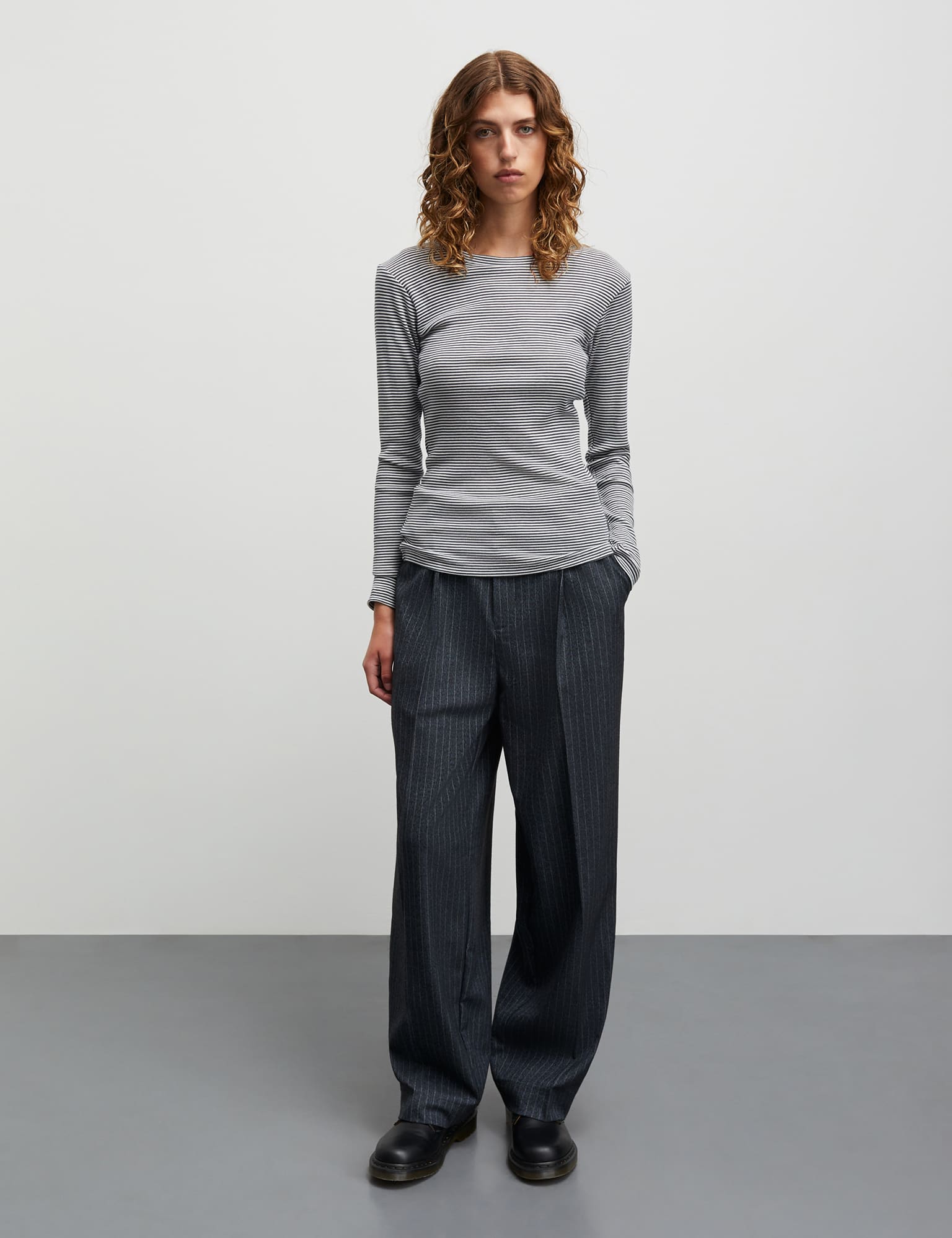 2×2 Cotton Stripe Tuba Tee LS, Parisian Night Vanilla Ice Zu verkaufen