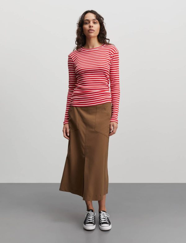 2x2 Cotton Stripe Tuba Tee LS, High Risk Red White Alyssum Verkauf